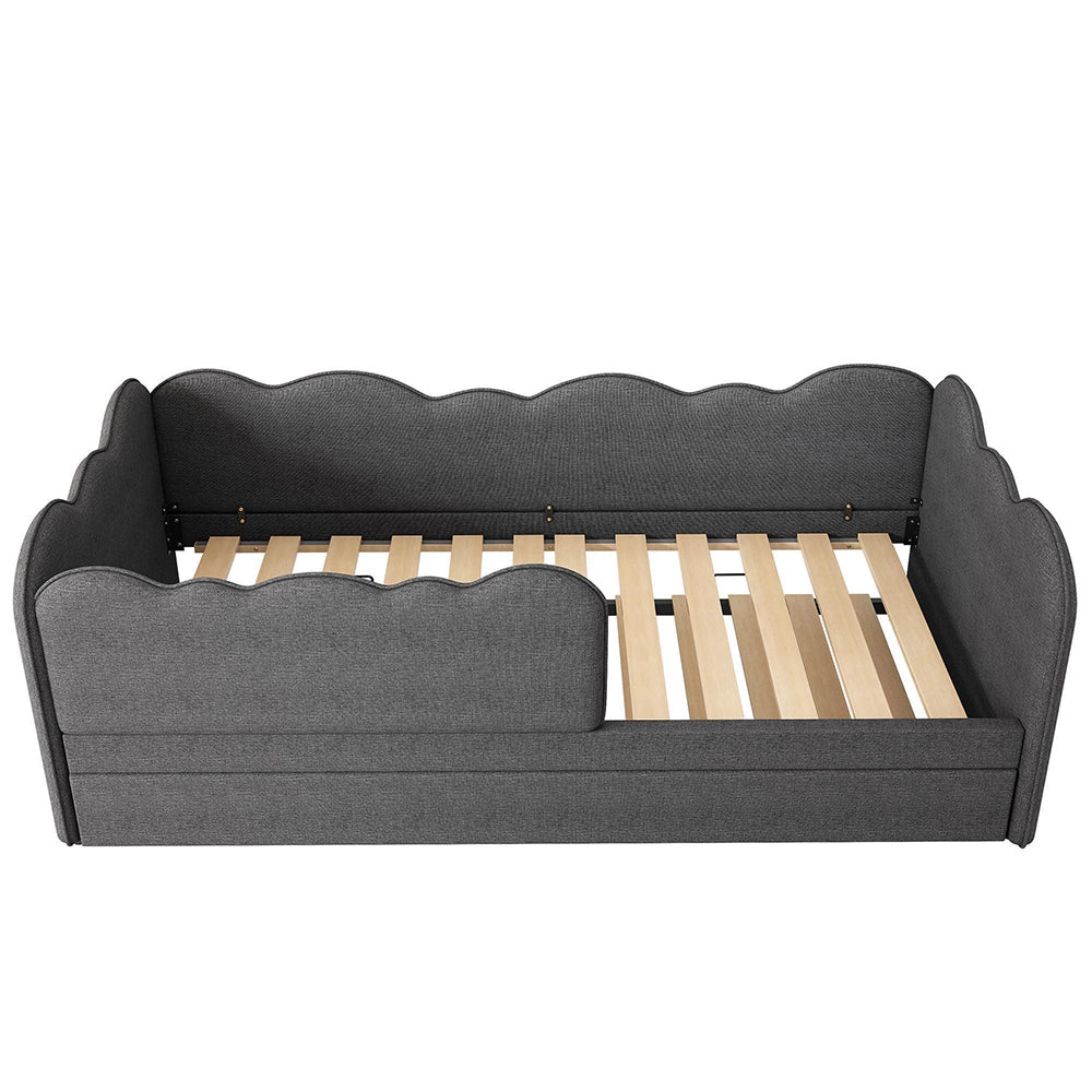 Divano letto 90x190cm?- Xylo - giorno gigogne lino grigio