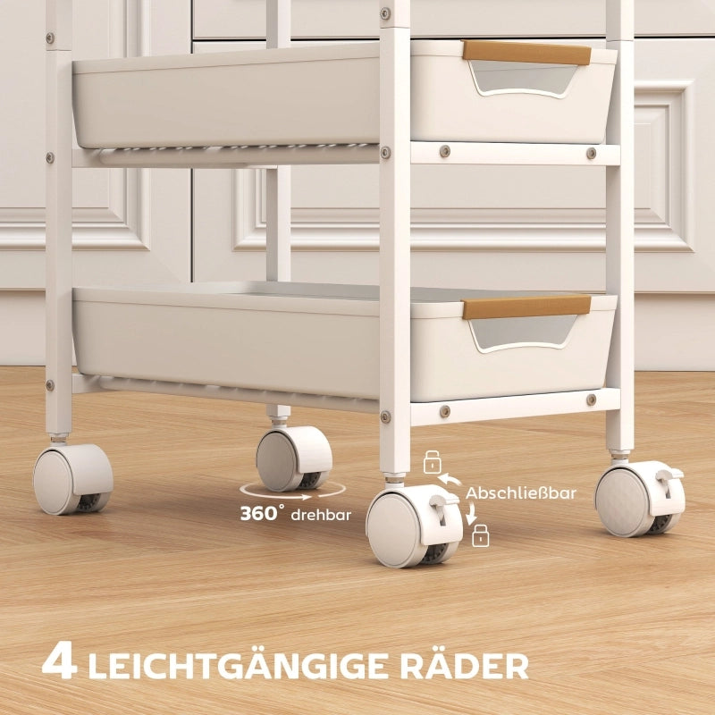 CARRELLO DA CUCINA 39,5x24x82 cm Bianco in metallo