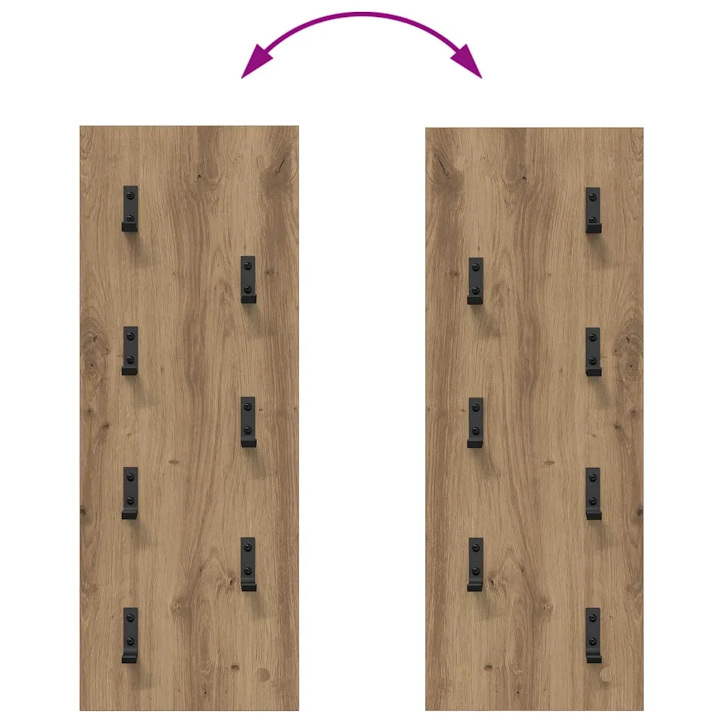 Appendiabiti a muro Rovere artigianale 30 x 1,5 x 80 cm 874474