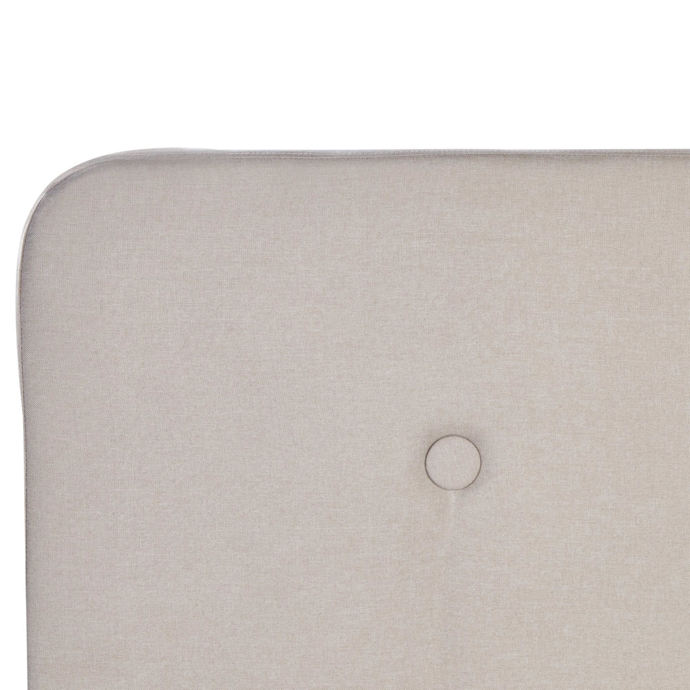 Letto a doghe Gambe in legno imbottite in tessuto poliestere beige 140 x 200 cm matrimoniale Design moderno