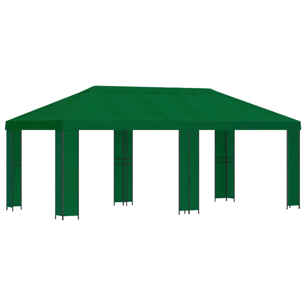 Gazebo da giardino 6 x 3 m Verde Poliestere e Acciaio 190 3376011