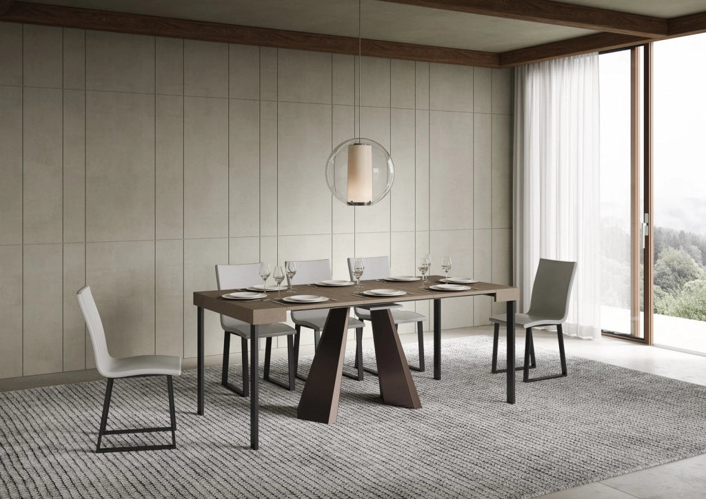 Consolle Allungabile 90-300x40x77 cm Diamante Tortora Telaio Orso