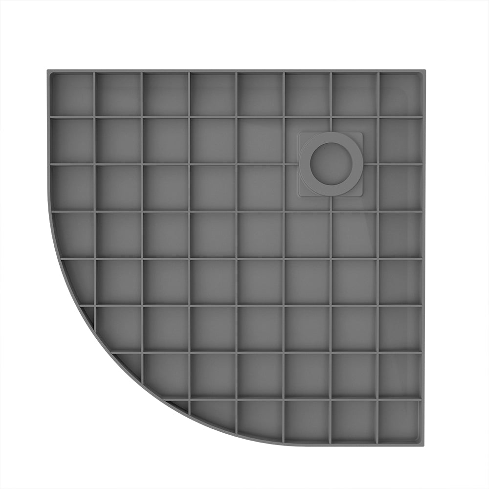 Piatto doccia 90x90 cm semicircolare colore grigio effetto pietra | Samos