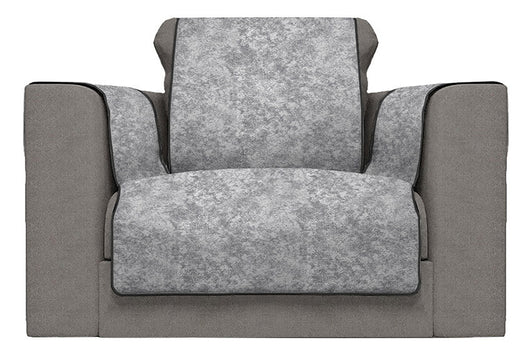 Copridivano con Copri Braccioli Seduta 60 cm in Poliestere e Cotone Grigio Scuro