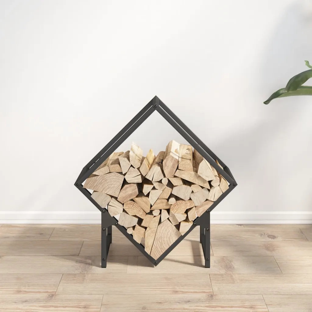 Rastrelliera per Legna da Ardere Nera 50x25x50 cm 864275