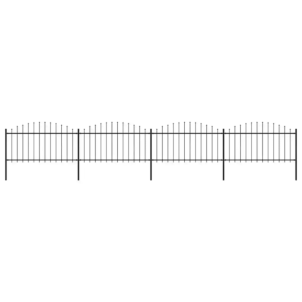Recinzione da Giardino con Punta a Lancia in Acciaio 671x150 cm Nero 277733