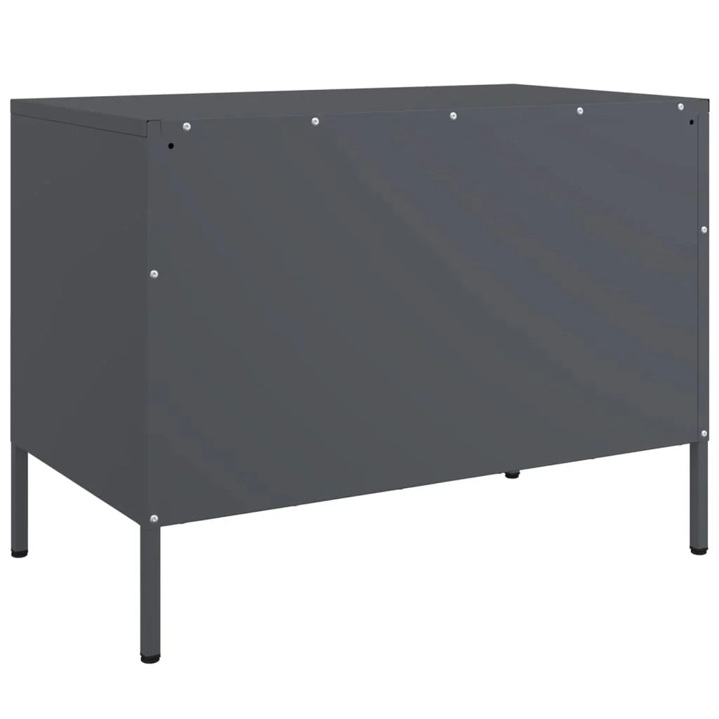 Mobile TV multimediale scaffale TV credenza mobile TV sala da pranzo soggiorno camera da letto 2 pezzi antracite 68 x 39 x 50,5 cm acciaio antracite 02_0028569