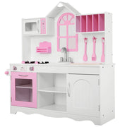 Cucina in legno per bambini set da 1 109 x 32 x 106 cm stimola l'immaginazione e la cooperazione rosa e bianco 20_0020787