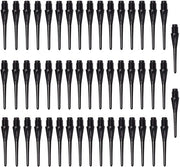 Punti Softdarts da 50 - 2BA Punti in Plastica Neri - Punti di Riserva per Softdarts - Materiale Duraturo e Flessibile - Per Softdarts - Punti con Punta di Kegel Rafforzata
