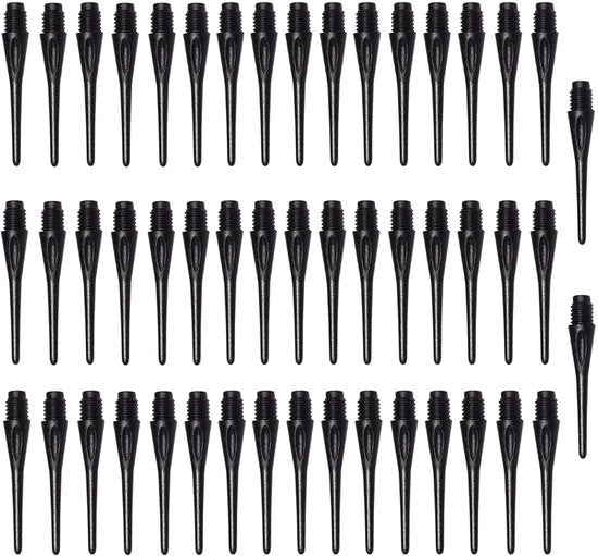 Punti Softdarts da 50 - 2BA Punti in Plastica Neri - Punti di Riserva per Softdarts - Materiale Duraturo e Flessibile - Per Softdarts - Punti con Punta di Kegel Rafforzata