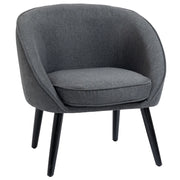 Poltrona relax tessuto effetto lino gambe legno ¨C Xylo ¨C grigio