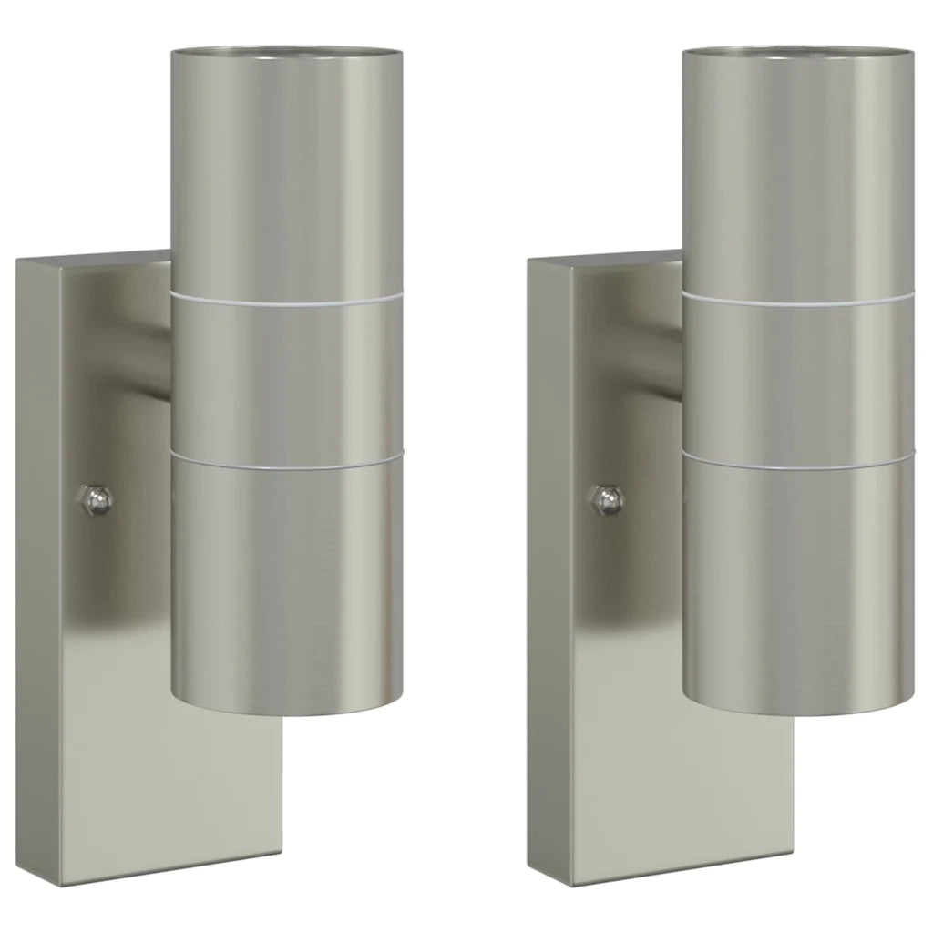 Lampada da Parete Esterna 2 pcs Argento 7 x 10 x 22 cm 4005992