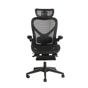 Sedia da ufficio pieghevole ergonomica in rete nera, 62 x 48,5 x 129 cm