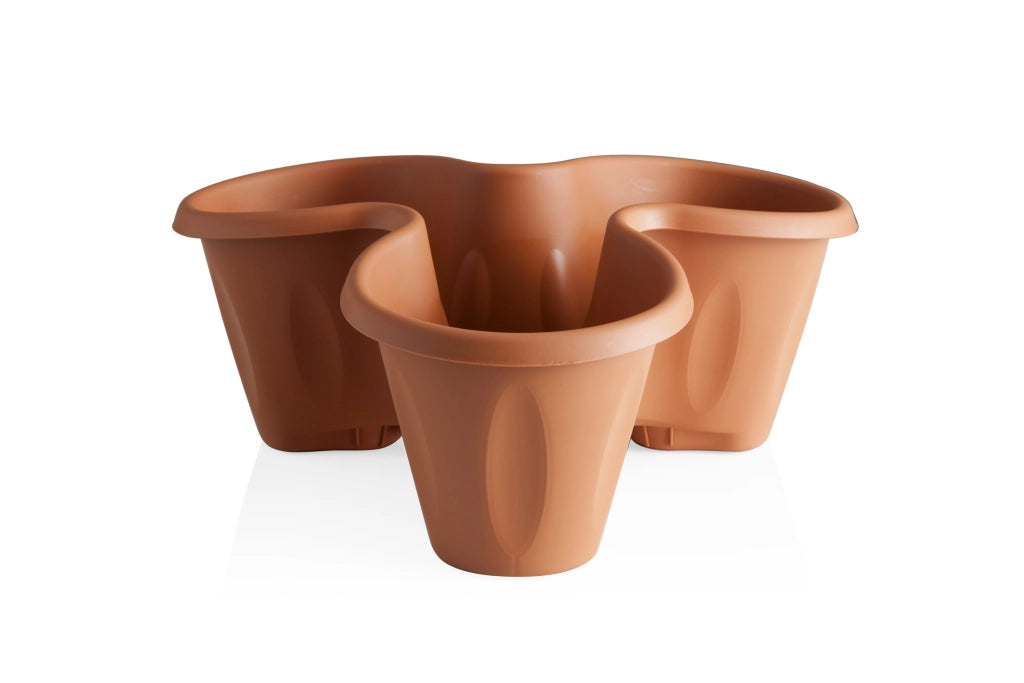 VASO TRIFOGLIO 40X16 CM COLORE TERRACOTTA 6 LT