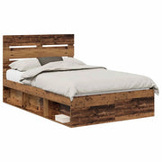 Letto matrimoniale | Letto per adulti | Struttura del letto Legno vecchio 135 x 190 cm Pino massello