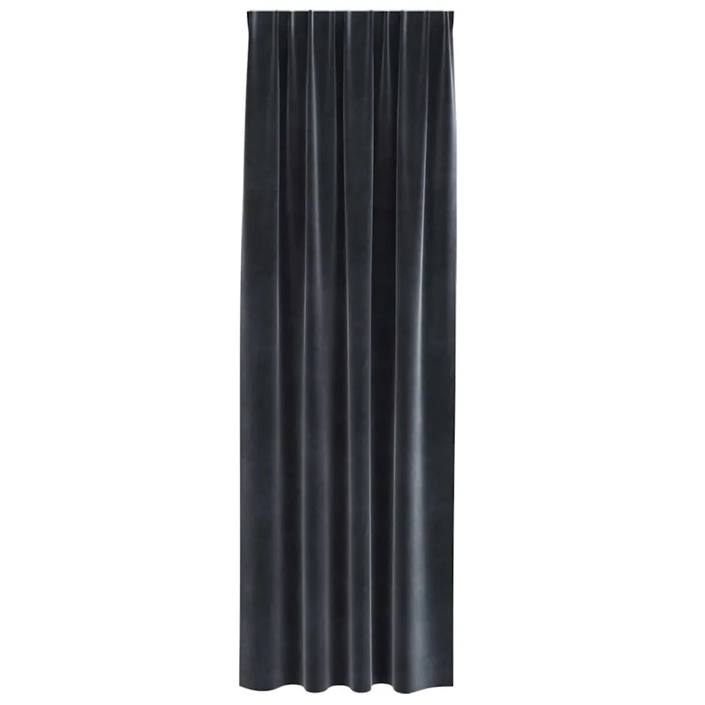 Tende Oscuranti | Tende Blackout 2 pz Grigio scuro 140 x 245 cm Velluto