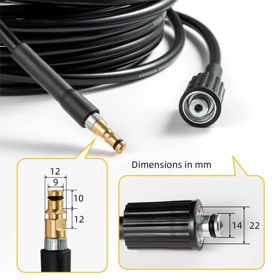Sostituzione del tubo di alta pressione 5M - tubo di alta pressione per aspirapolvere - connessione M22 - compatibile con la serie K - K2/K3/K4/K5/K7 - per aspirapolvere per uso domestico