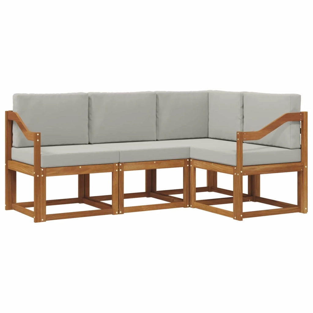 Set di divani da esterno 4 pcs Grigio Naturale e Chiaro 3366339
