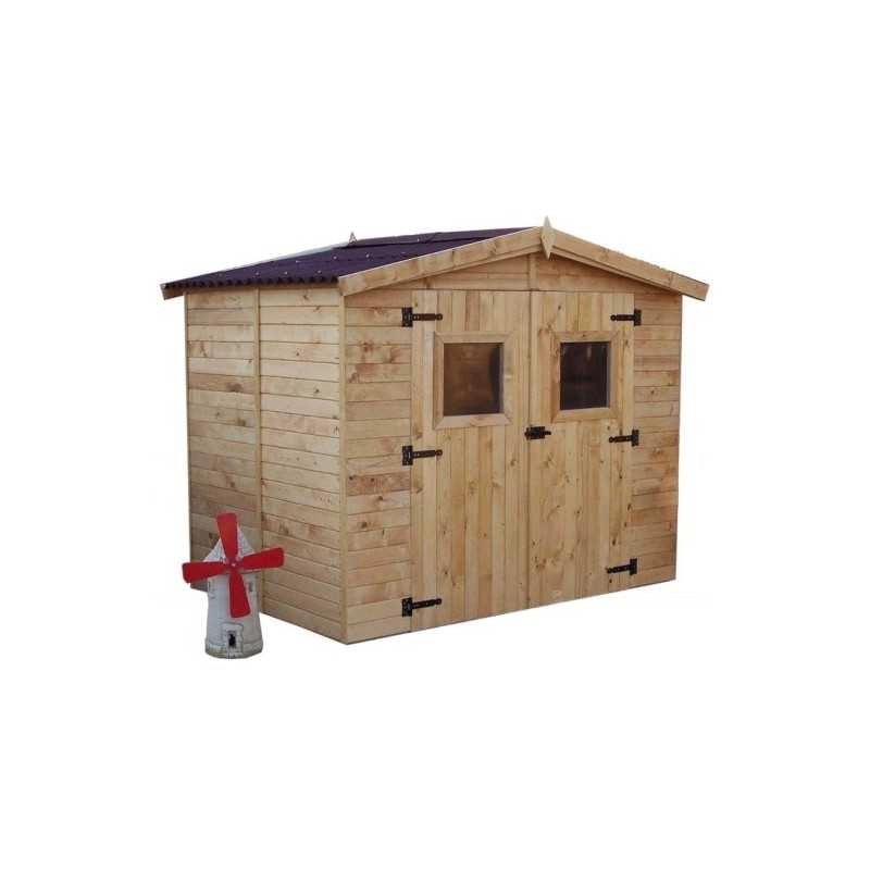 Casetta in legno da giardino con doppia porta – 240x160 cm – pannelli 16 mm, tetto bitumato e pavimento – ED2416.01 Foresta