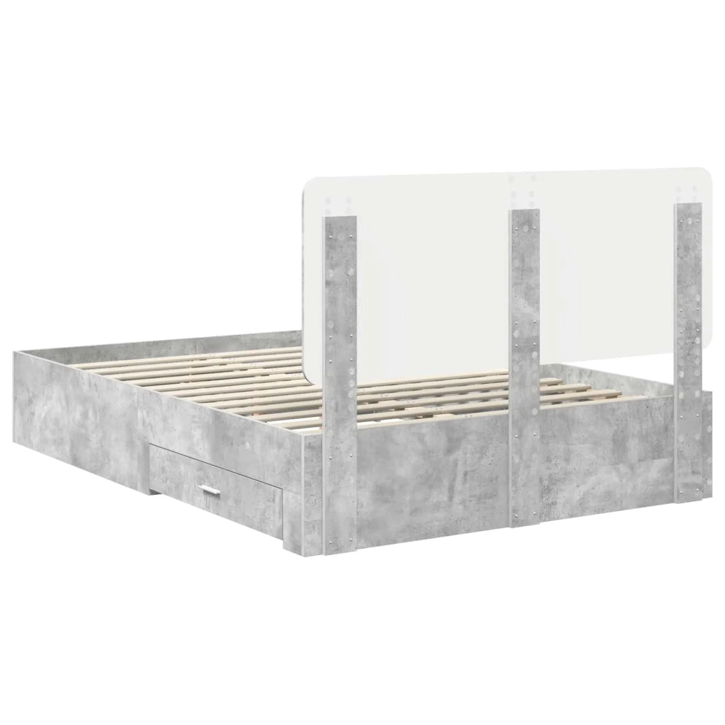 Struttura del letto con testiera Grigio cemento 140 x 200 cm 3412777