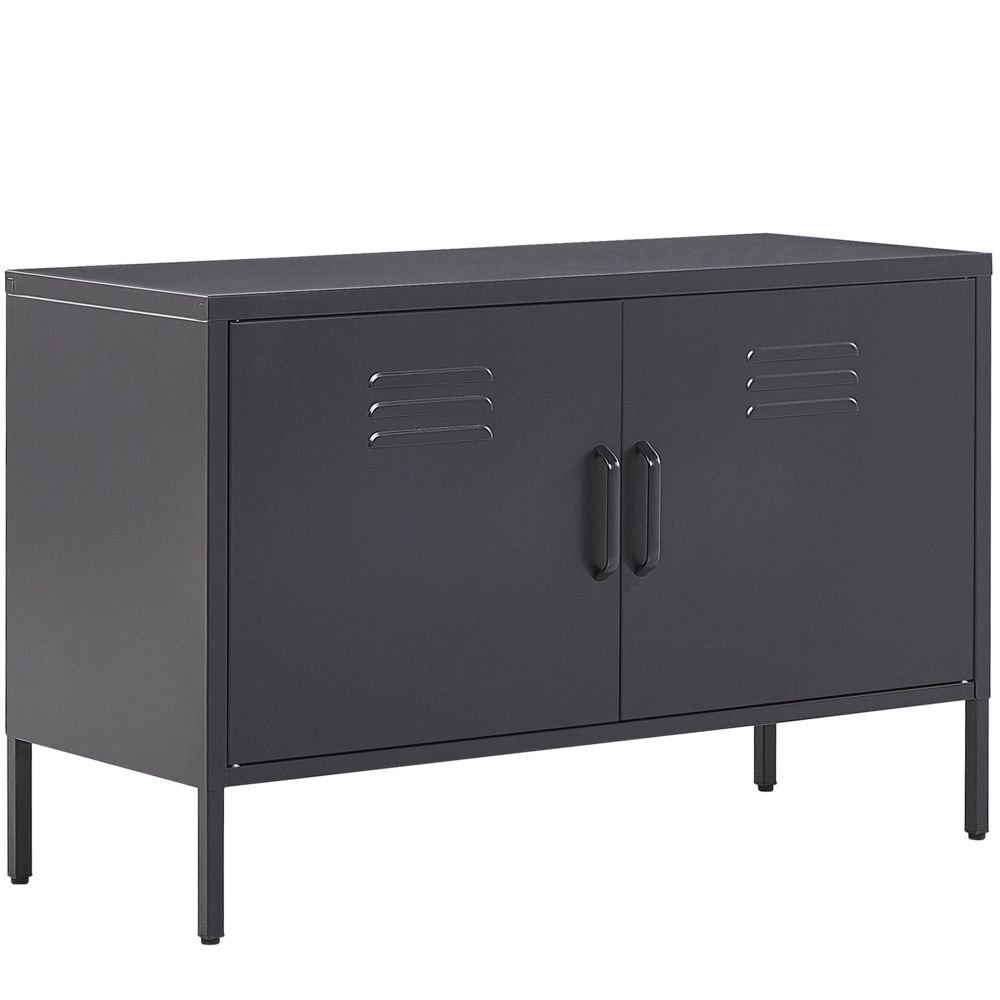 Credenza a 2 ante in acciaio Nero Mobili per ufficio a casa Ripiani per gambe Design industriale