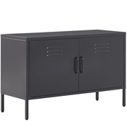 Credenza a 2 ante in acciaio Nero Mobili per ufficio a casa Ripiani per gambe Design industriale