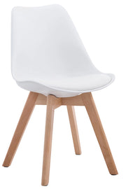 Sedia Borneo in similpelle bianco,natura