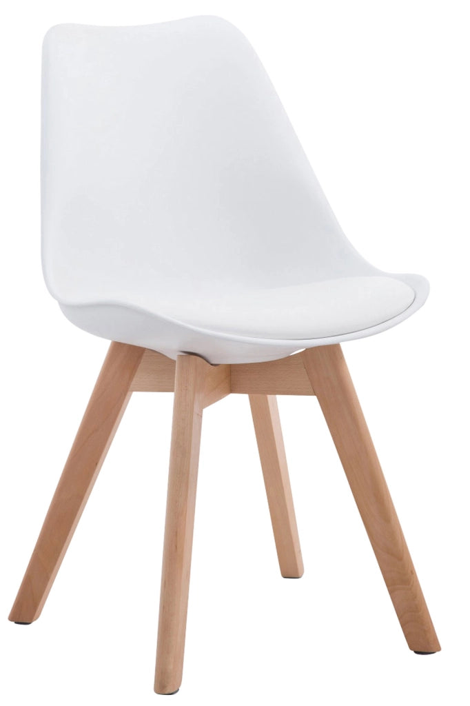 Sedia Borneo in similpelle bianco,natura