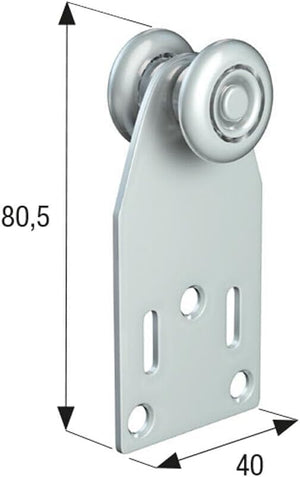 Carrello a 2 Cuscinetti Ø24mm in Acciaio Zincato per Binario Monorotaia MR3 - ControPiastra & Rivetti Inclusi - Ottimale per Mobilità e Durata