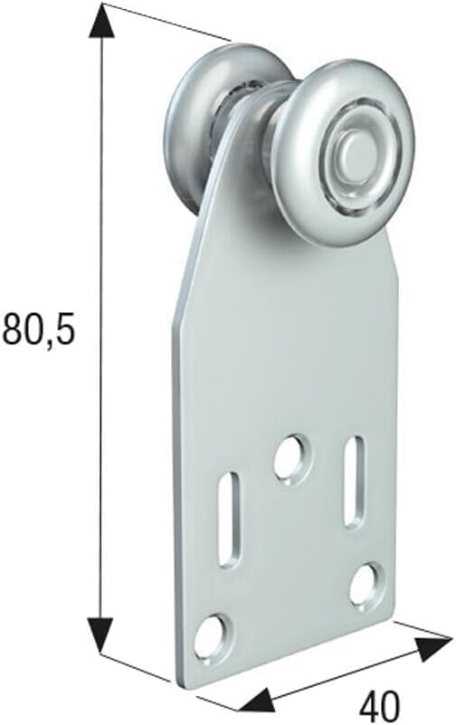Carrello a 2 Cuscinetti Ø24mm in Acciaio Zincato per Binario Monorotaia MR3 - ControPiastra & Rivetti Inclusi - Ottimale per Mobilità e Durata