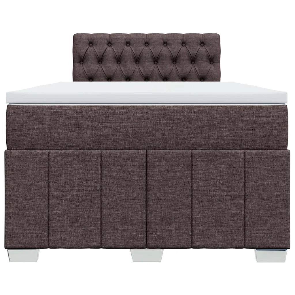 vidaXL Giroletto a Molle con Materasso Marrone Scuro 120x190cm Tessuto