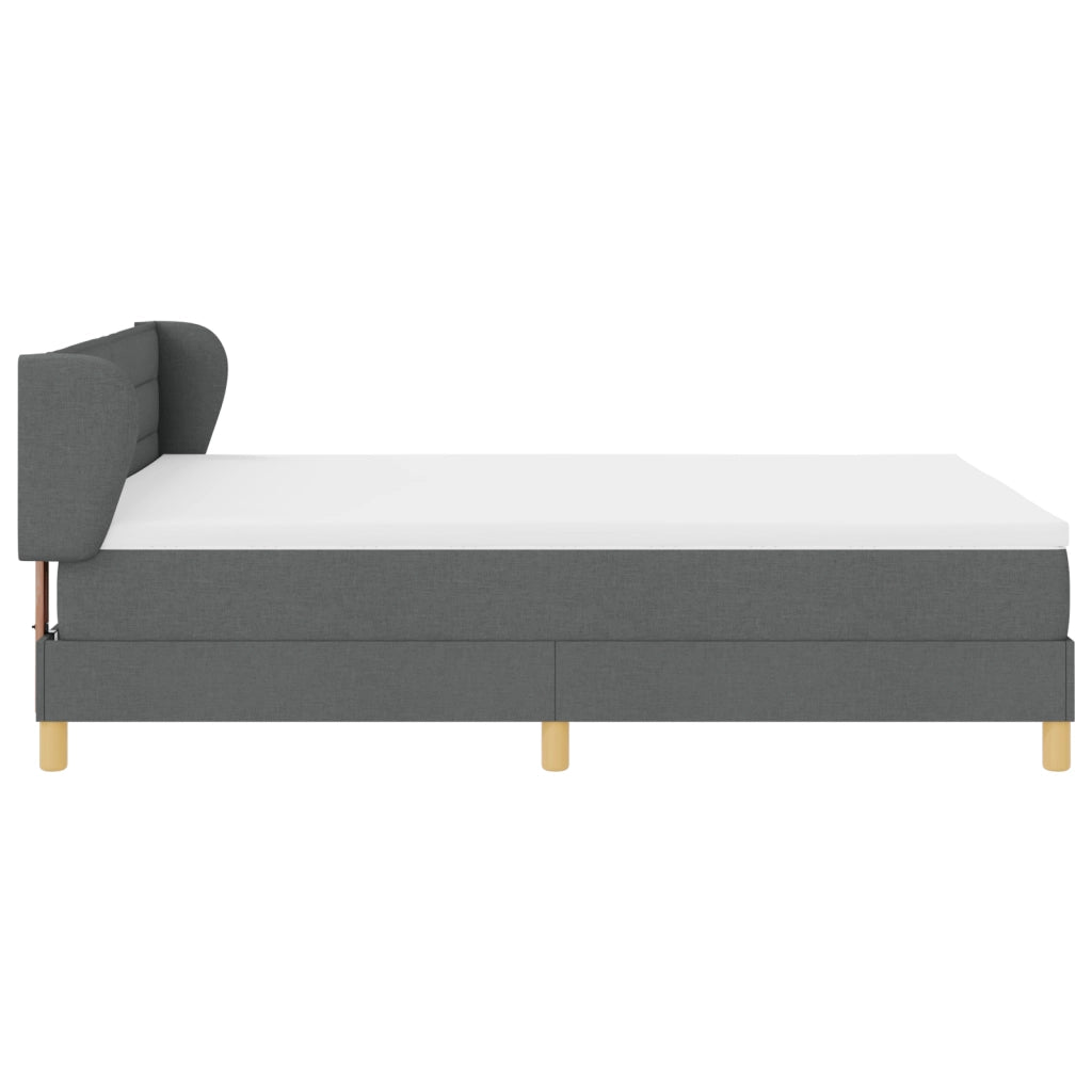 Letto con Box Spring e Materasso  Grigio Scuro 140x200 cm Tessuto