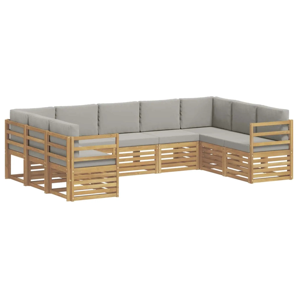 Set divano sezionale 9 pcs Bianco e Grigio Chiaro 3392486