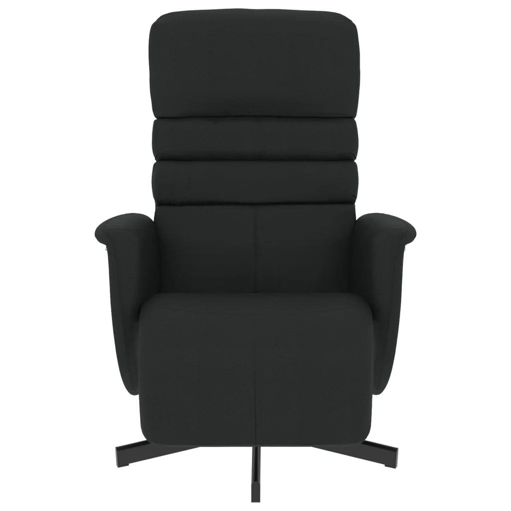 Poltrona Reclinabile con Poggiapiedi Nera in Similpelle 356703