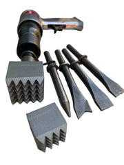 Bocciarda Per Pietra Dura, Per Bocciardatura, Cazzuola, Con Scalpellatore Pneumatico, Con Codolo Intercambile, In Acciaio Temprato, Made in Italy 2 pz 2,5x2,5cm + 3x3 cm