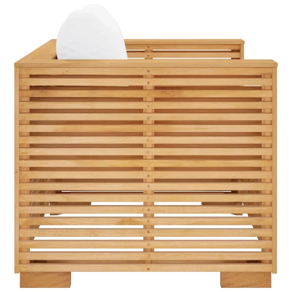 Divano da Giardino con Cuscini Crema in Legno Massello di Teak 319167