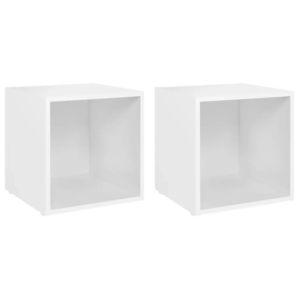 Mobili Porta TV 2 pz Bianco 37x35x37 cm in Legno Multistrato 805499
