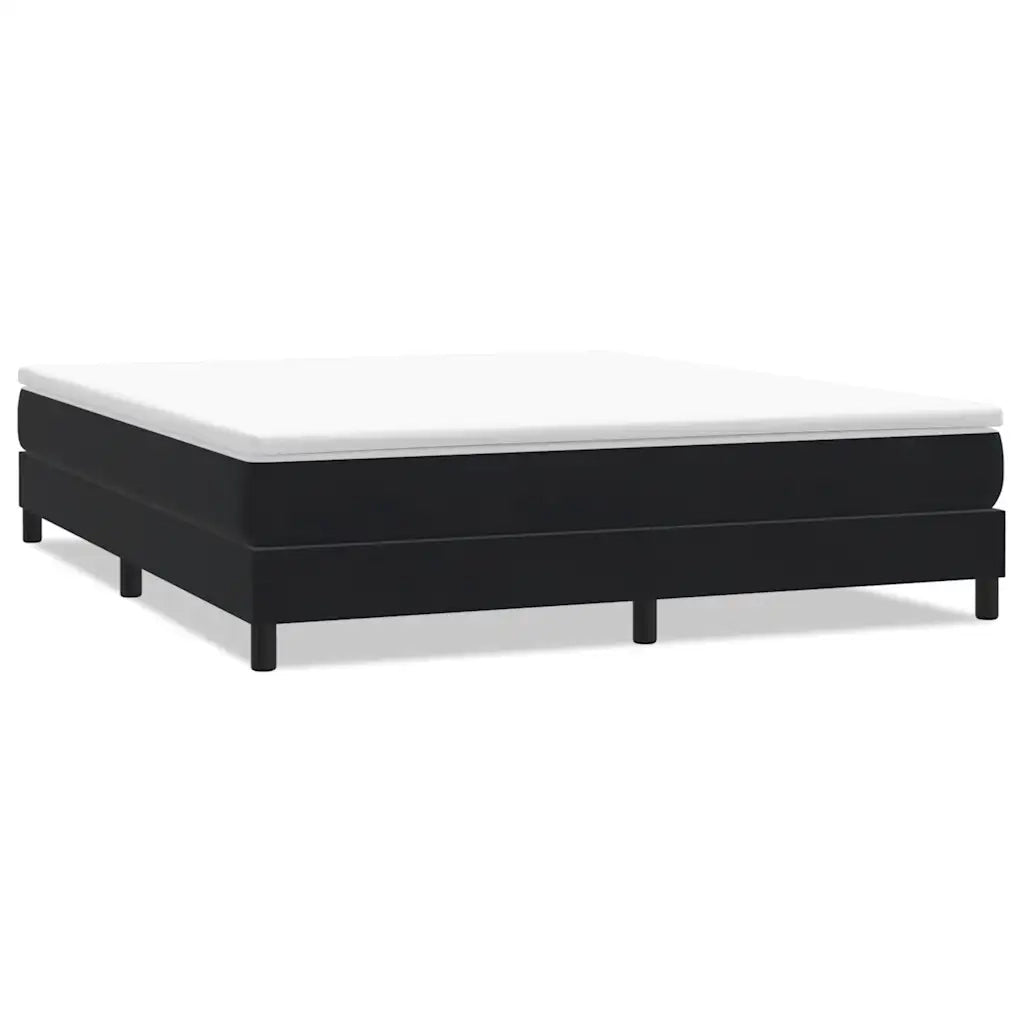 Giroletto a Molle senza Materasso Nero 180x210 cm in Velluto 3315839