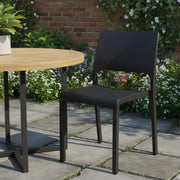 Sedia da esterno Cereseto, Seduta da giardino, Sedia per tavolo da pranzo, Poltrona outdoor, 100 % Made in Italy, Cm 46x52h83, Antracite