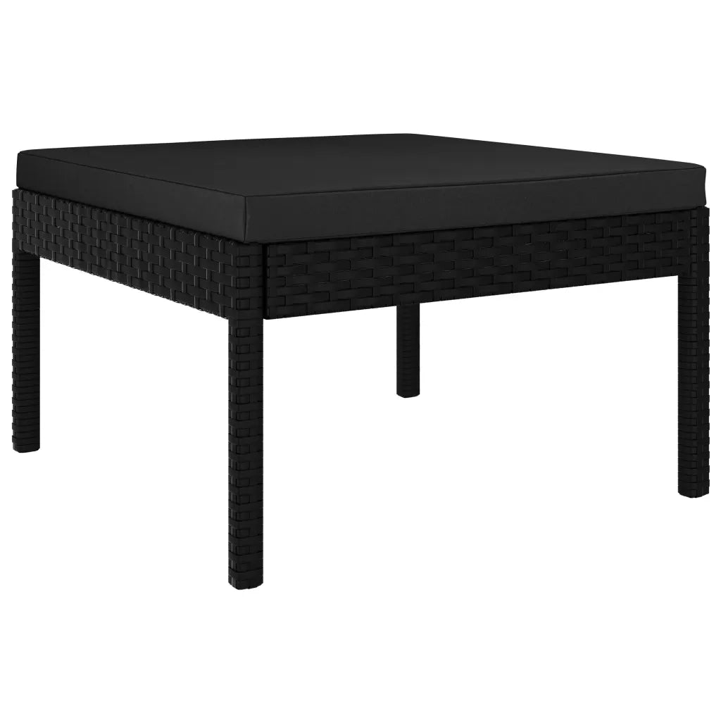 Set Divani da Giardino 3 pz con Cuscini in Polyrattan Nero 47400