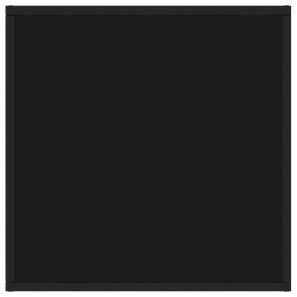 Tavolino da Salotto Nero con Vetro Nero 60x60x35 cm 322872