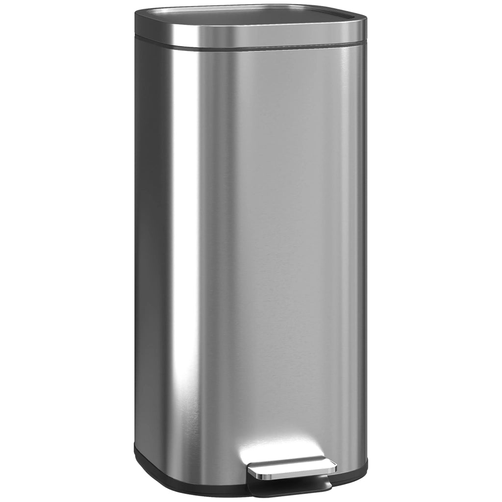 Pattumiera a pedale 30L ¨C zephmum ¨C Argento 29x36x59.5cm
