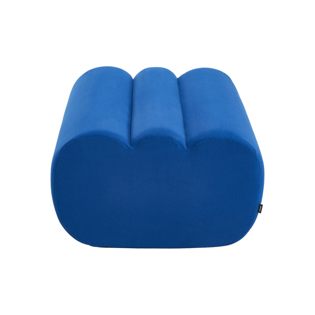 Pouf, poggiapiedi per poltrona nova tessuto, blu elettrico
