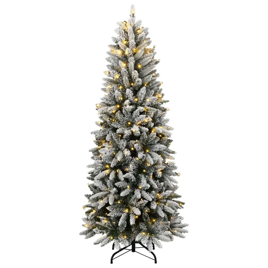 Albero di Natale | Decorazioni natalizie Artificiale con 300 LED e Neve Floccata 180 cm