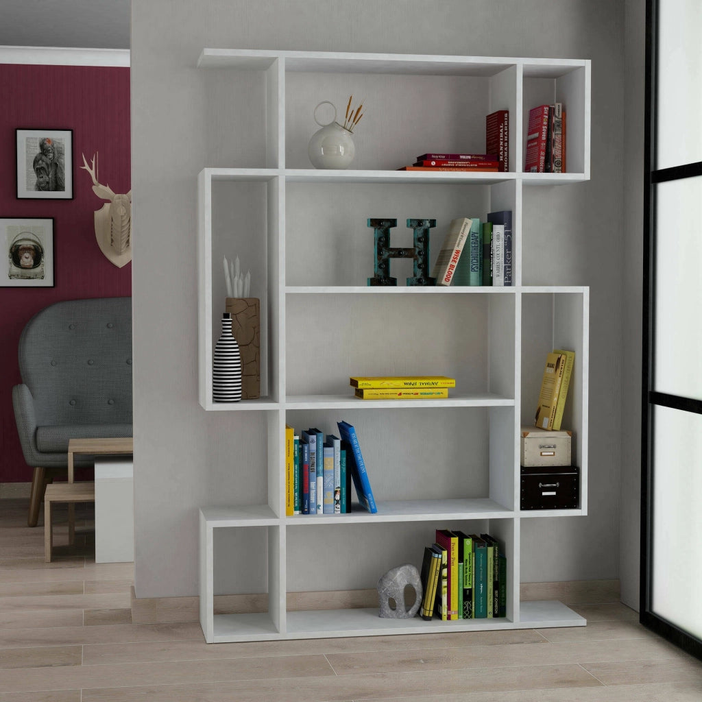 Biblioteca Marcellin, Libreria 4 Ripiani, 110x26x161h cm Bianco