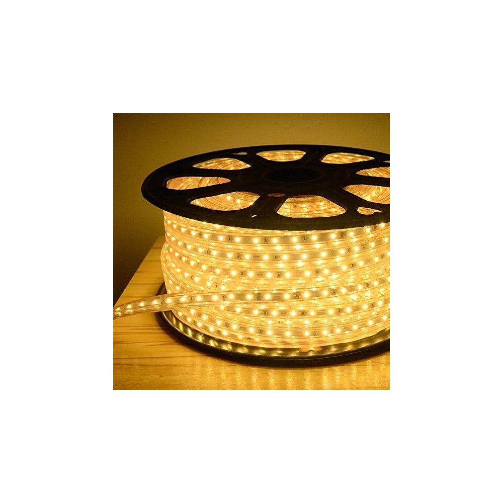 Trade Shop - Tubo Luminoso 50 Metri Bianco Caldo Per Uso Esterno Con Controller 8 Giochi Luce -