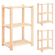 Scaffali portaoggetti a 3 livelli 3 pezzi 60 x 38 x 90 cm pino 150 kg beige 02_0045723