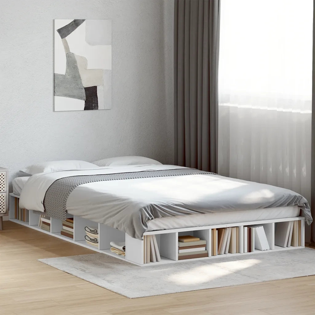 Giroletto-Struttura Letto Bianco 135x190 cm in Legno Multistrato 333028