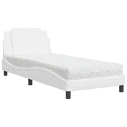 Letto singolo | Letto per adulti | Giroletto senza Materasso Zadar Bianco 80x200 cm in Similpelle