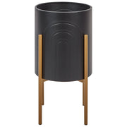Portapiante in metallo nero 32 x 32 x 58 cm per interni ed esterni